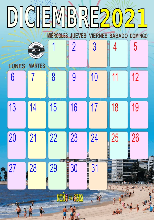 calendario diciembre 2021