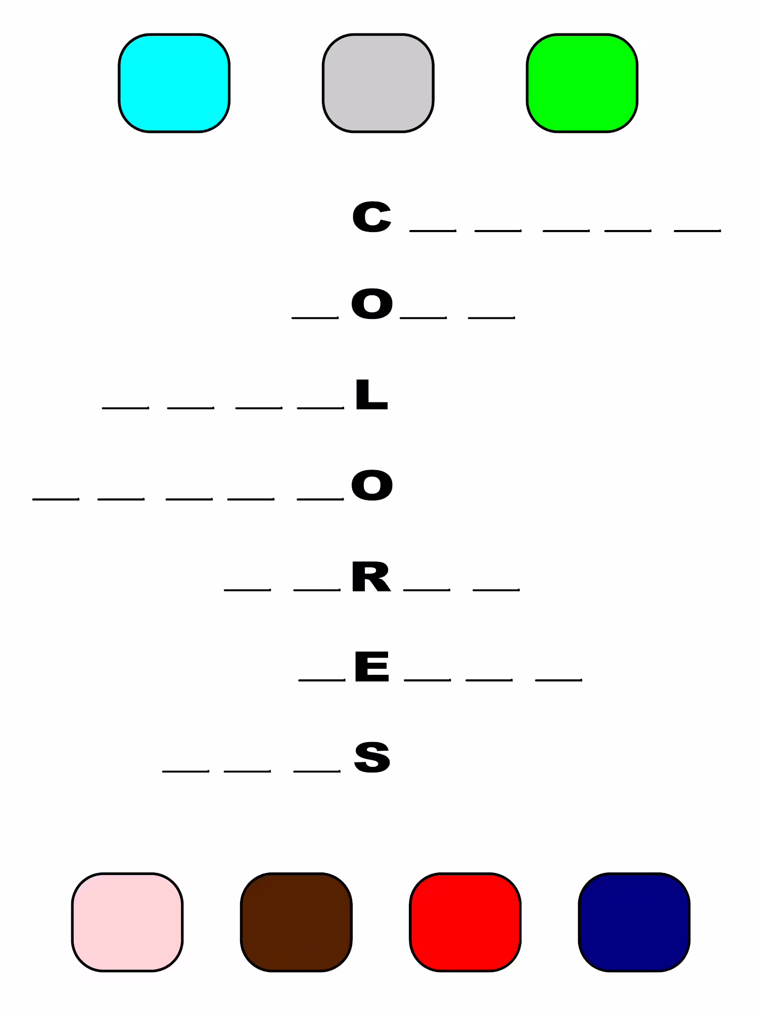 Crucigrama Colores