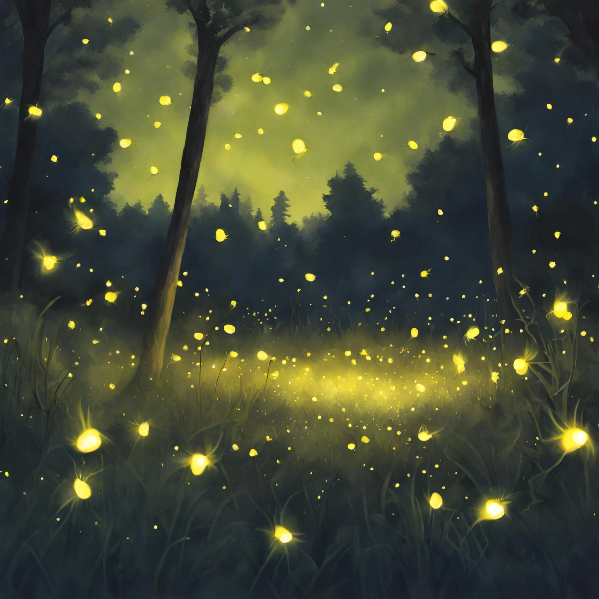 luciernagas en bosque