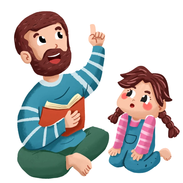 padre contando leyenda a hija