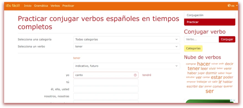 enlace a sitio de conjugaciones