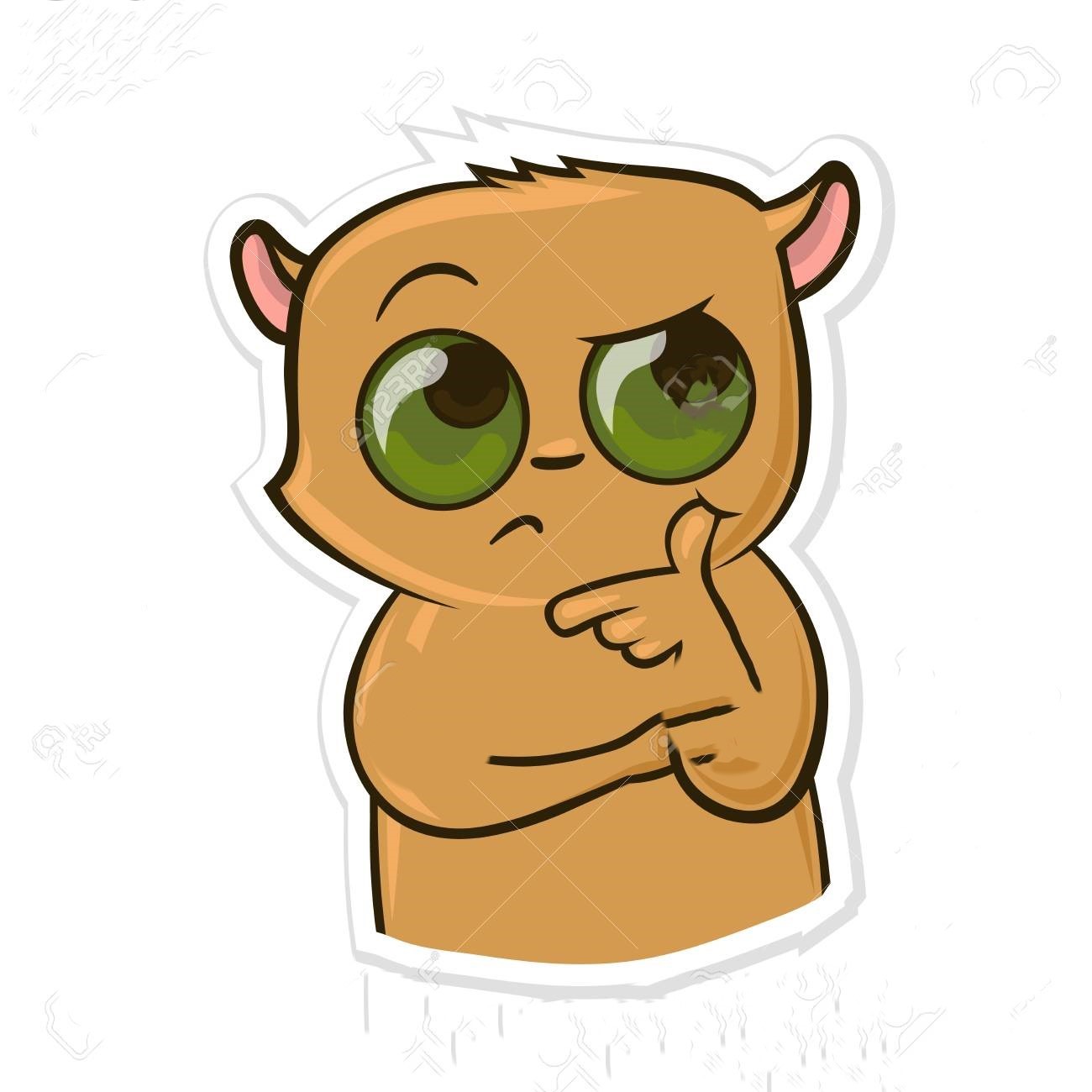 95971018 pegatina para messenger con animal gracioso hámster desconcertado ilustración de vector aislado