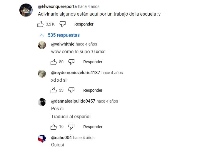 Comentario yt