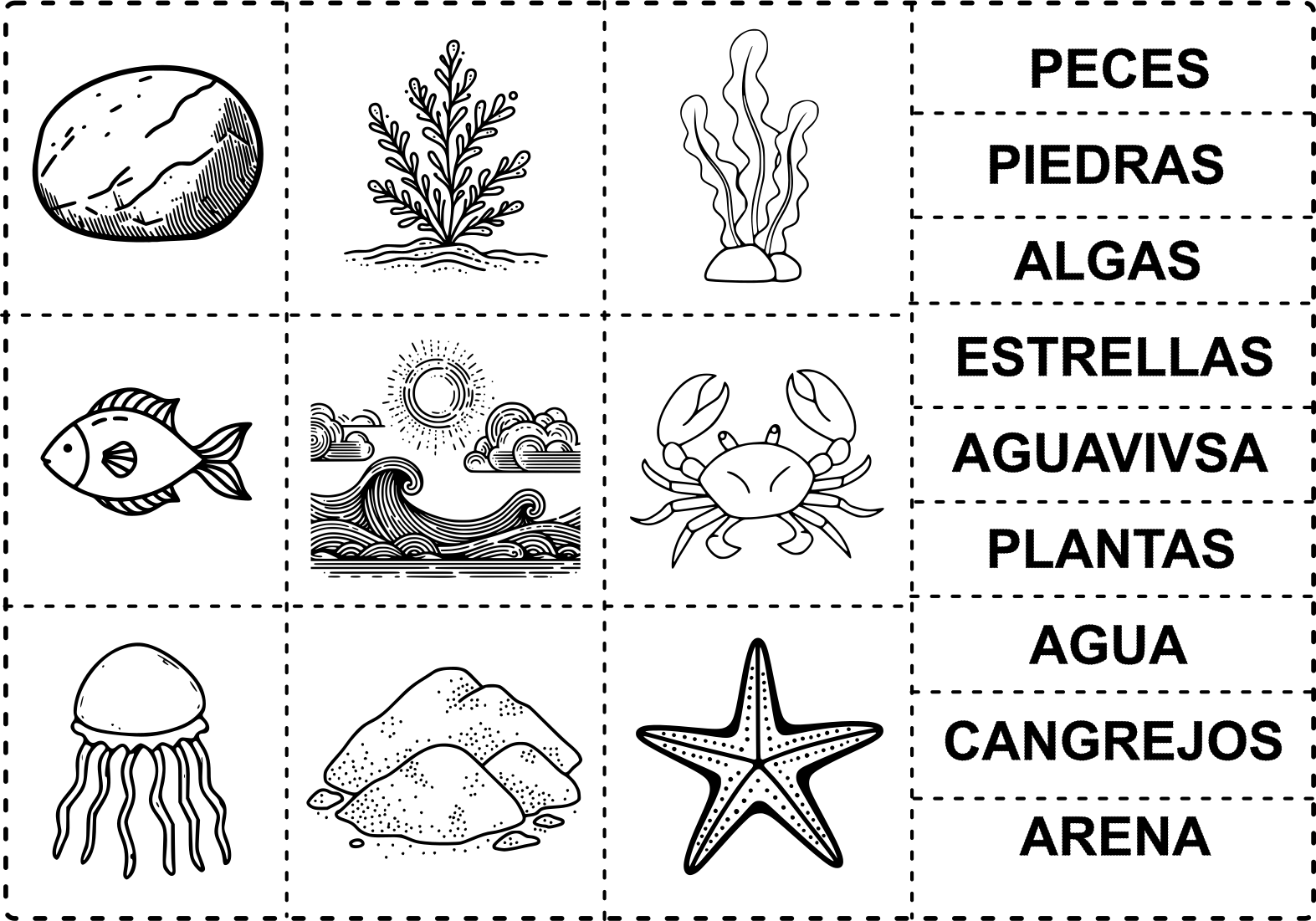imágenes del mar para pegar en el pizarón