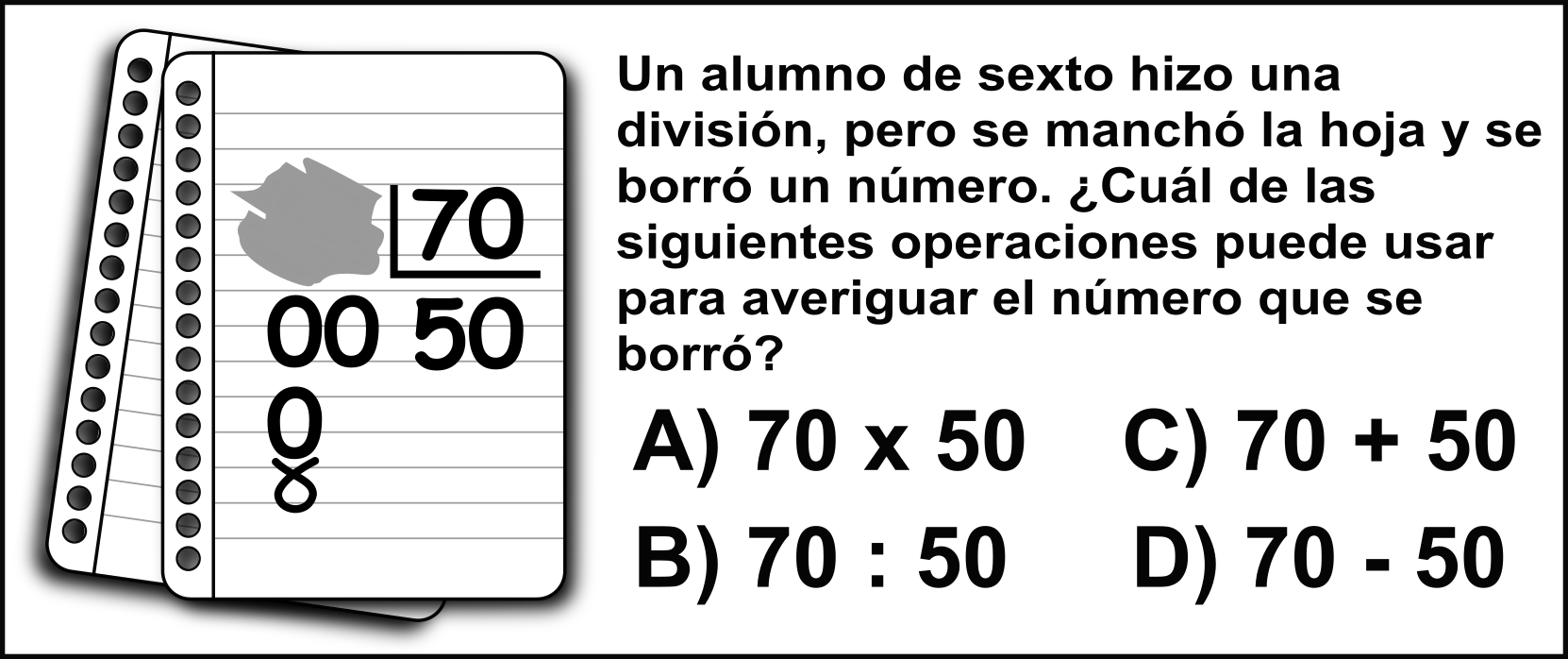 Descifrar la división fondo blanco