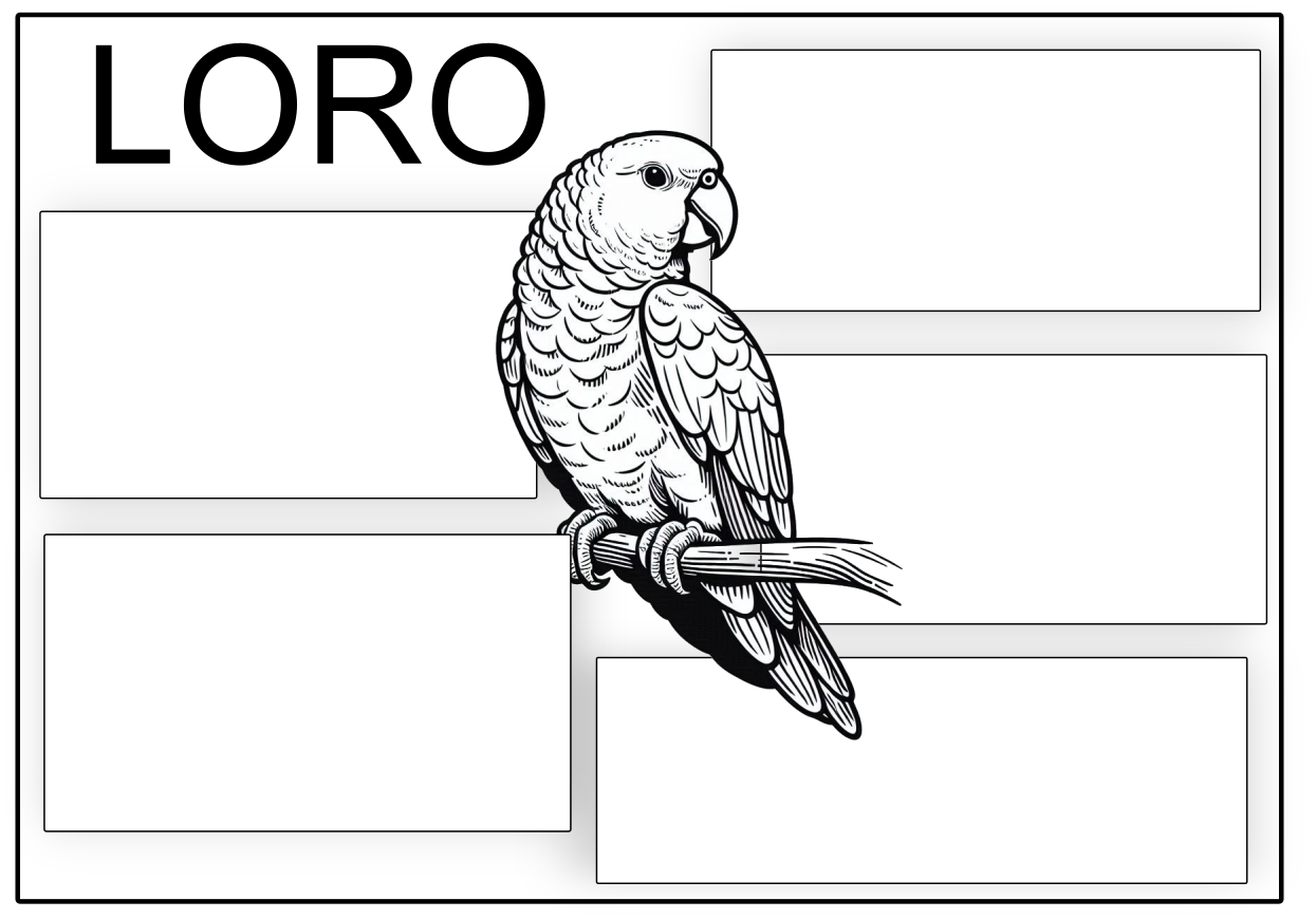 loro palabras para describir fondo blanco