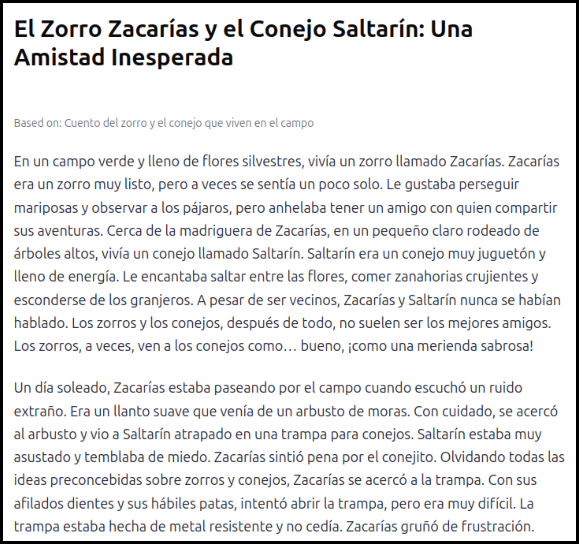 Cuento para Recursos web