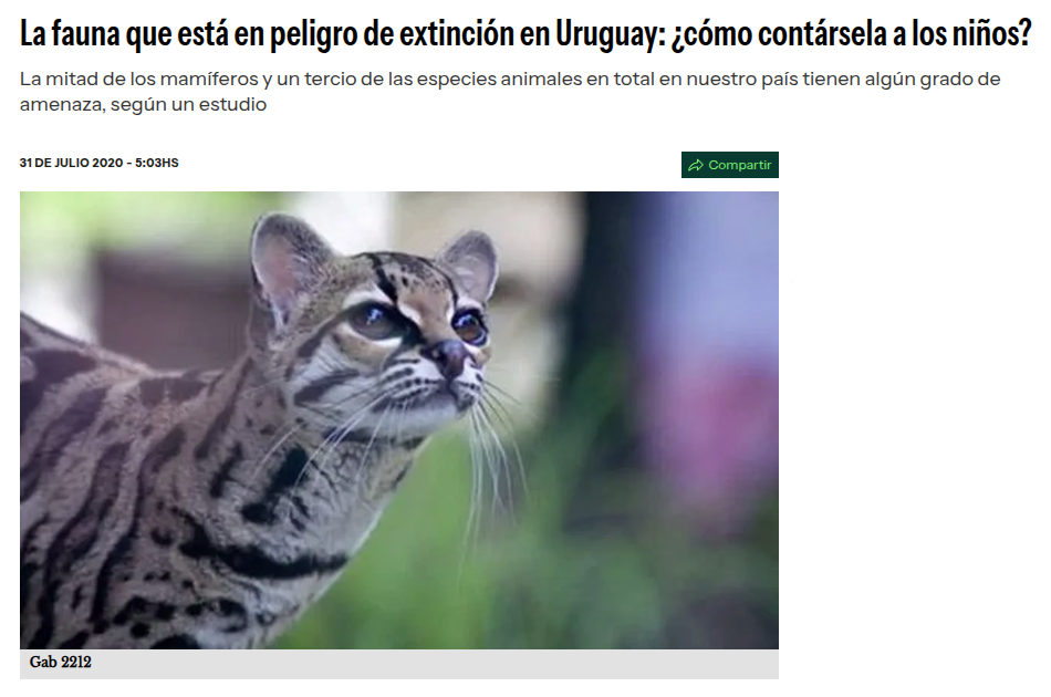 Noticia sobre fauna