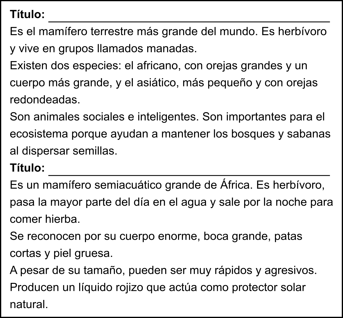Poner títulos